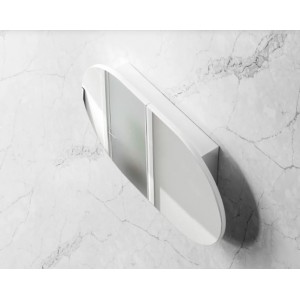 Bondi Satin White Shaving Cabinet 900